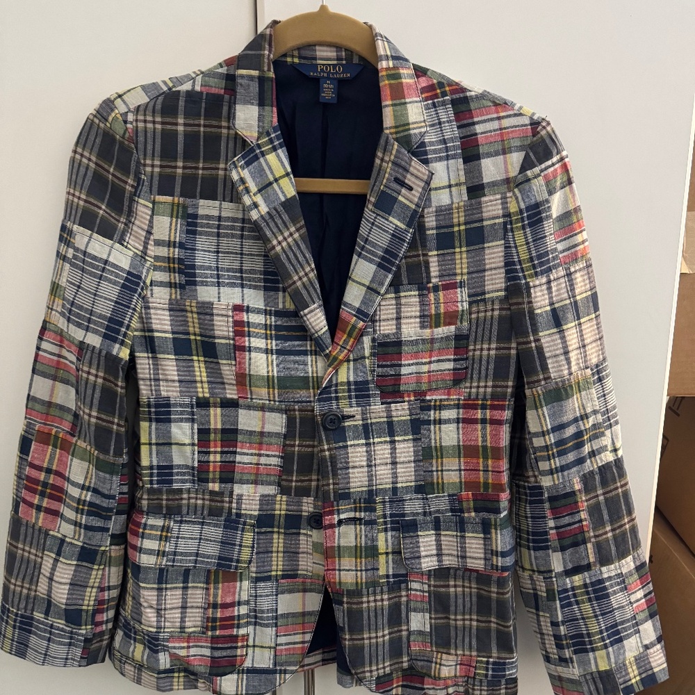 Polo Ralph Lauren Boys Madras Patchwork Sport Coat Blazer
